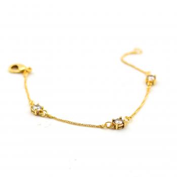 Nickel-Free Gold Plated Zircon  Stone Seated Bracelet 